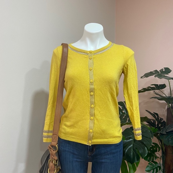 Anthropologie Sparrow Yellow cardigan Swearer S - Picture 14 of 14